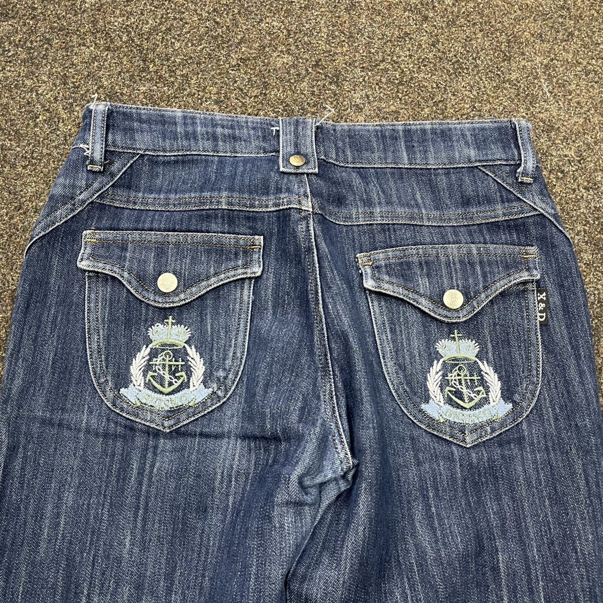 Vintage Y2K Baggy Wide Leg Distressed Jeans Skate Streetwear Graphic Size 32" / US 10 / IT 46 - 3 Thumbnail
