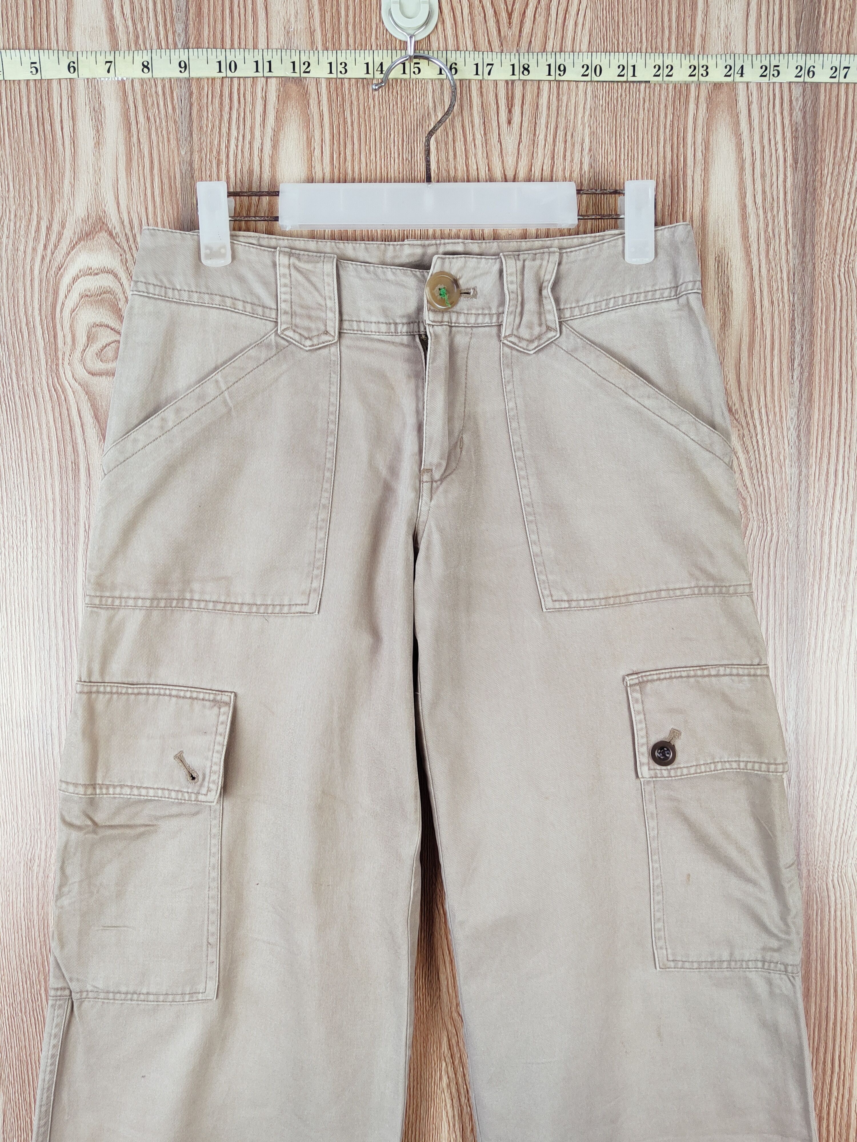 Japanese Brand Rio Sister Division Beige Multipocket Cargo Pants #W458 Size 29" - 2 Thumbnail
