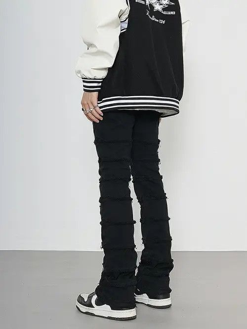 VIBE ripped damaged flared stack jeans Size US 30 / EU 46 - 4 Thumbnail