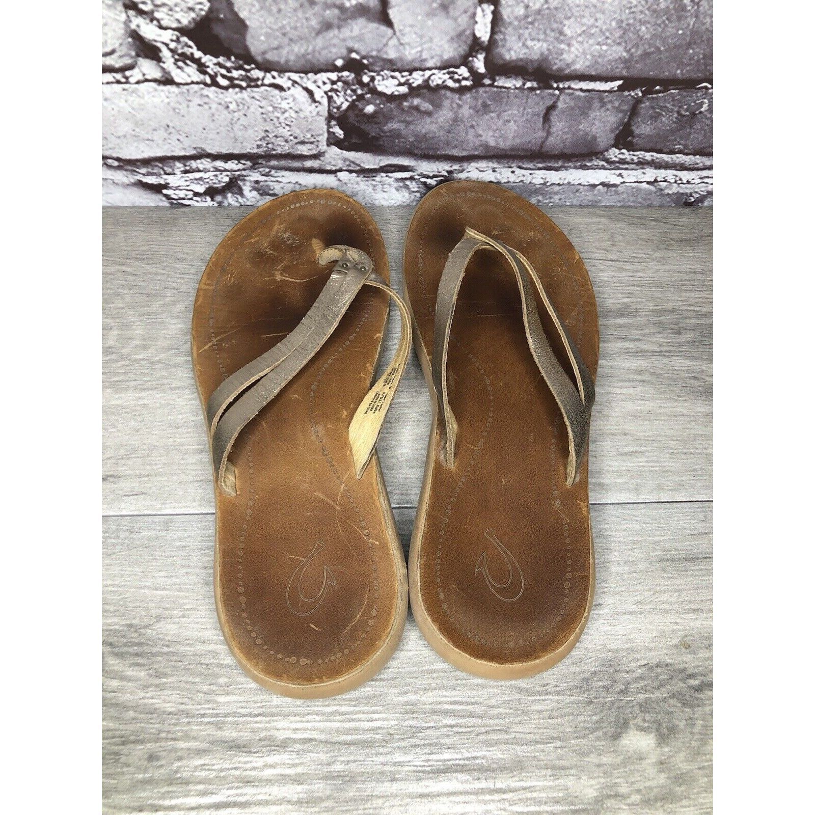 Olukai Olukai Kapehe Luana Gold Leather Beach Flip Flops Sandals Wo Size US 9 / IT 39 - 5 Thumbnail