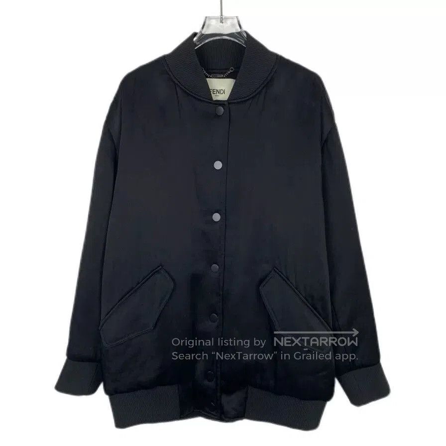Fendi Fendi Logo Bow Black Baseball Jacket. Size M / US 6-8 / IT 42-44 - 1 Thumbnail