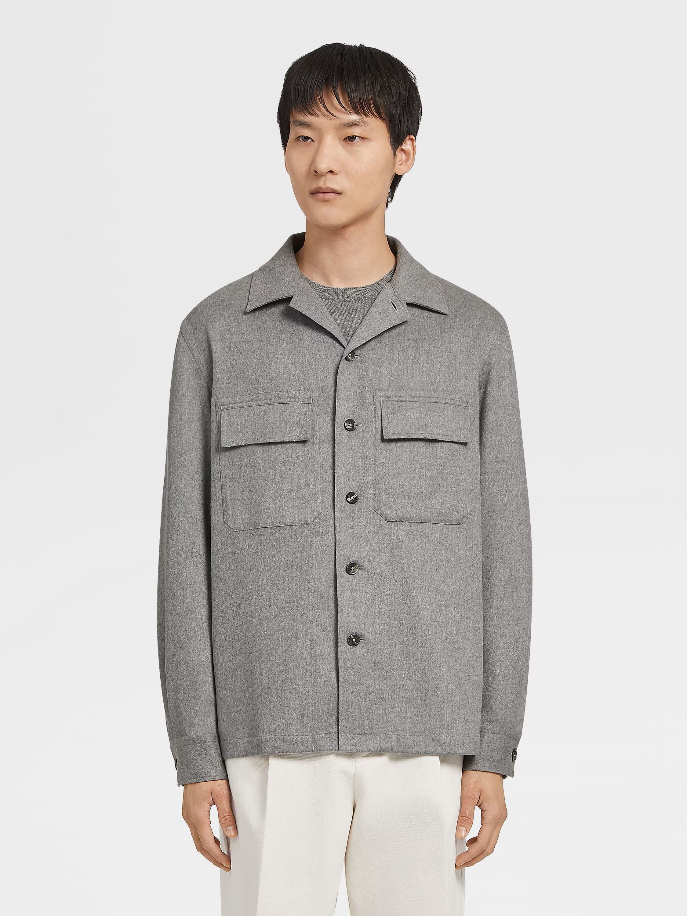 Ermenegildo Zegna UAV46-SOT6-001 Oasi Cashmere Alba Overshirt Size US XL / EU 56 / 4 - 3 Thumbnail