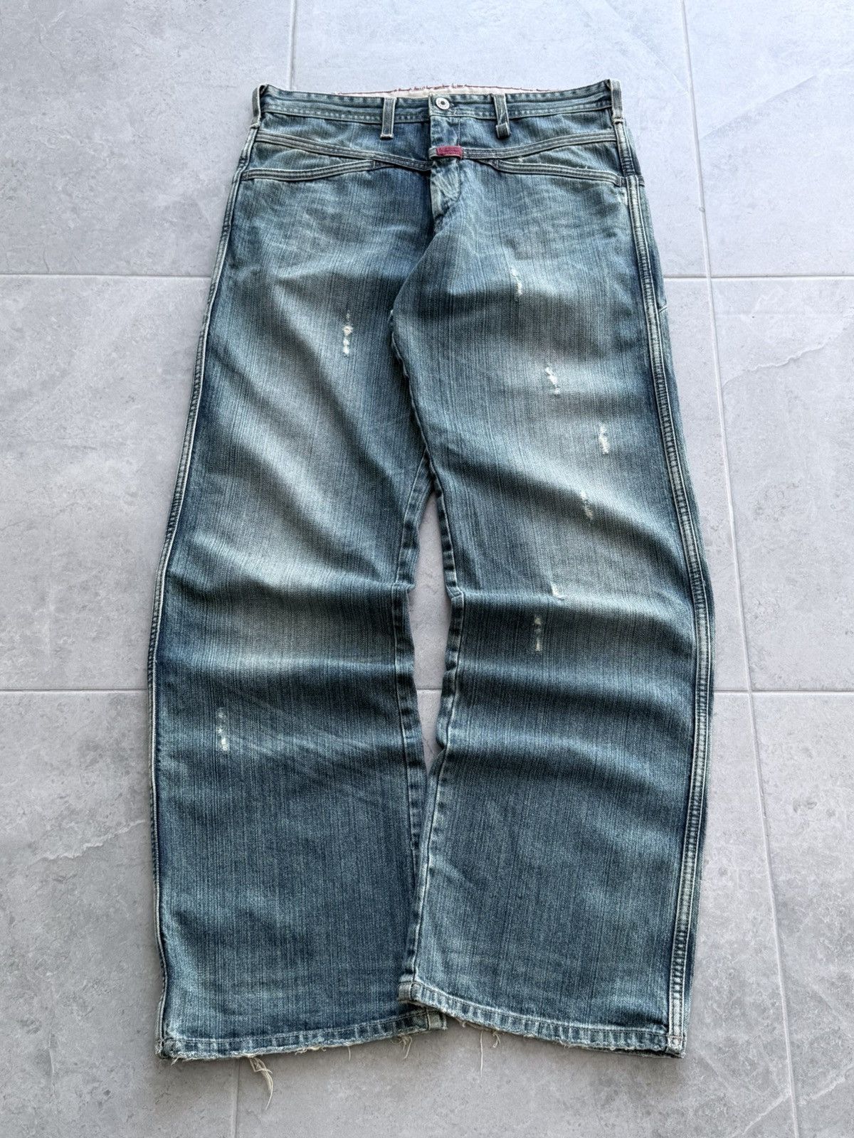 Marithe + Francois Girbaud Archive 00s Marithe + Francois Girbaud Washed Denim Jeans Size US 31 - 2 Thumbnail
