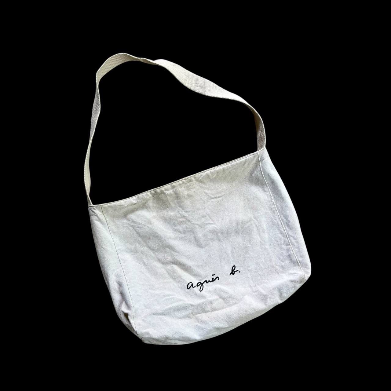 agnes b. Agnes B. Vintage Canvas Messenger Bag White Crossbody Bag Size ONE SIZE - 1 Thumbnail
