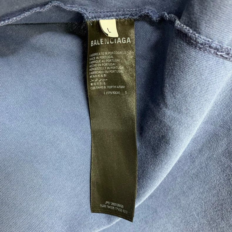Balenciaga Balenciaga Washed haze blue letter logo short sleeves Size US L / EU 52-54 / 3 - 4 Thumbnail