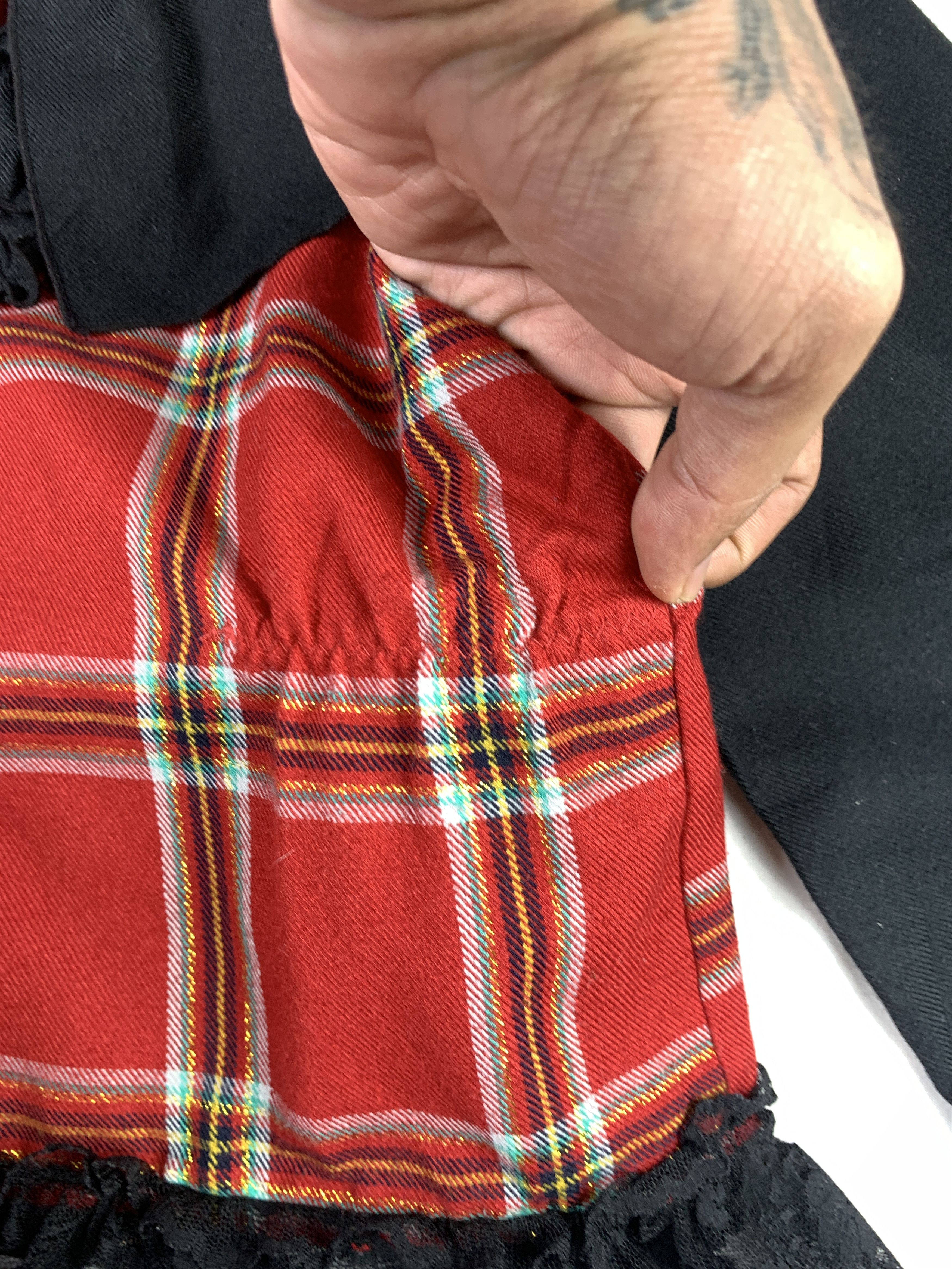 Japanese Brand Bowtie Tartan Plaid Trim Baby Shirt (XS) Size XS / US 0-2 / IT 36-38 - 8 Thumbnail