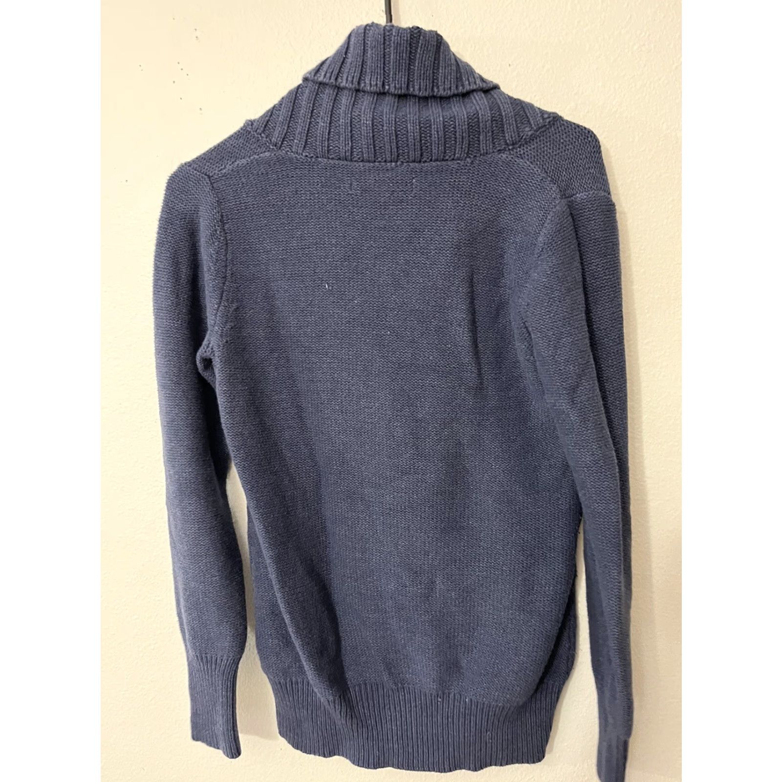 Old Navy Old Navy Sweater Women's Medium Cable Shawl Collar Blue Pullover Size M Size M / US 6-8 / IT 42-44 - 3 Thumbnail