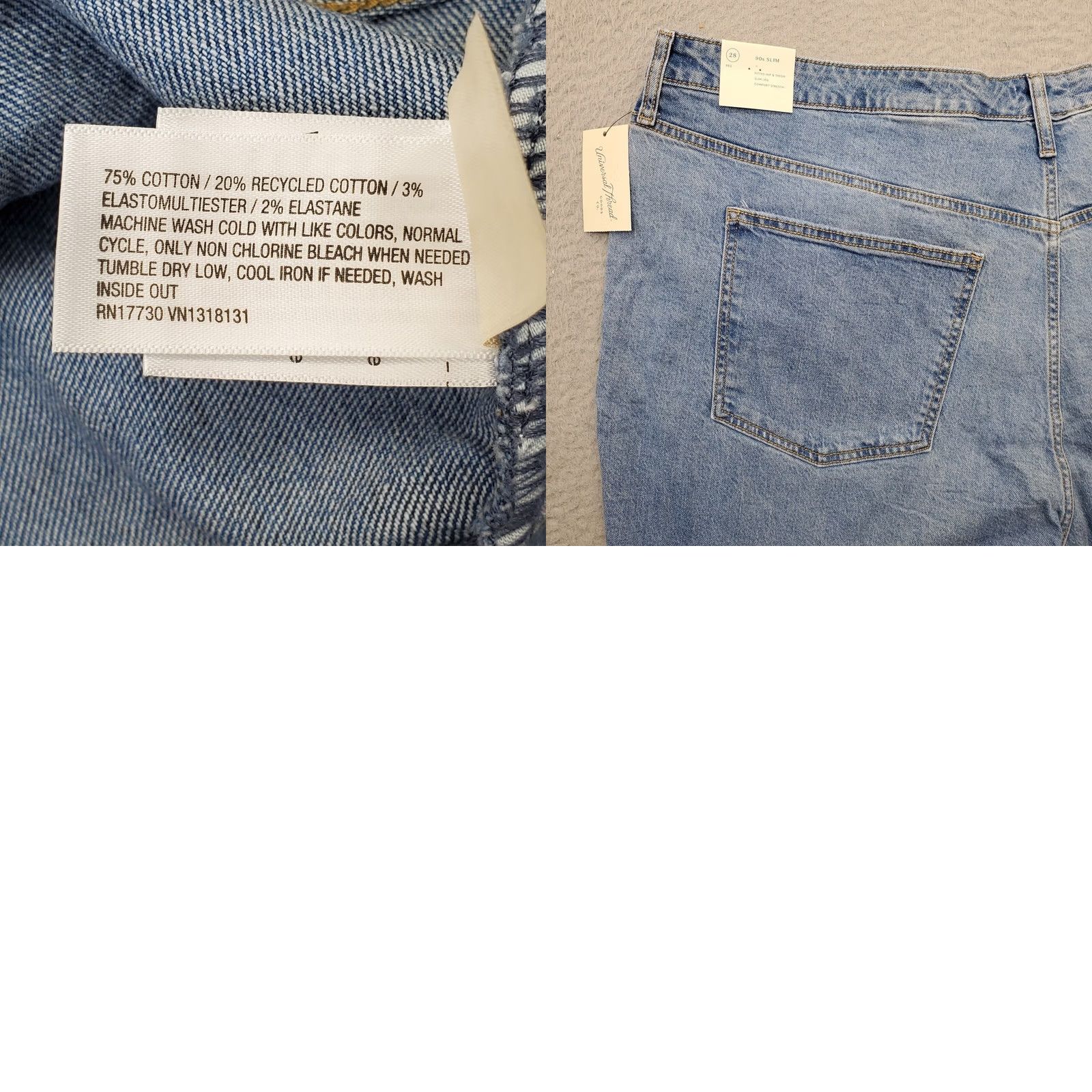 Vintage Universal Thread Jeans Womens 28 Blue Denim Comfort Stretch High Rise 90s Slim Jeans Size 28" / US 6 / IT 42 - 8 Thumbnail