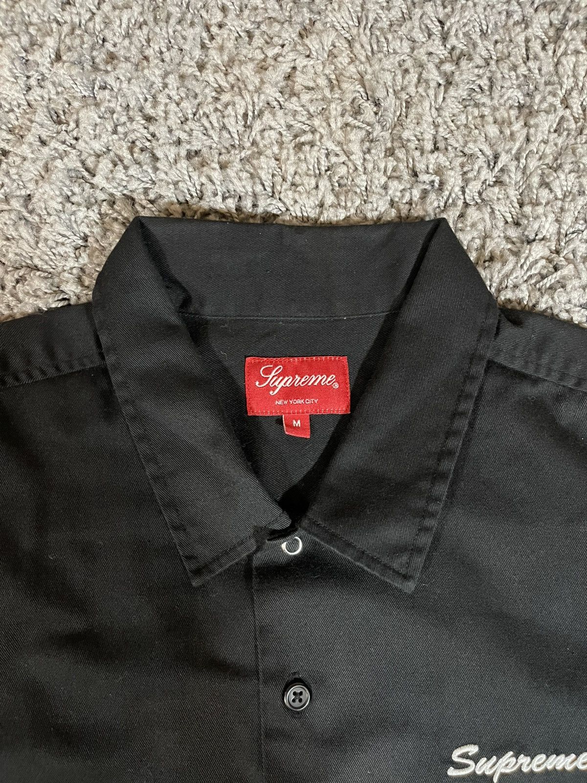 Supreme 2018FW Supreme Rose LS L/S Work Shirt Black Size US M / EU 48-50 / 2 - 5 Thumbnail