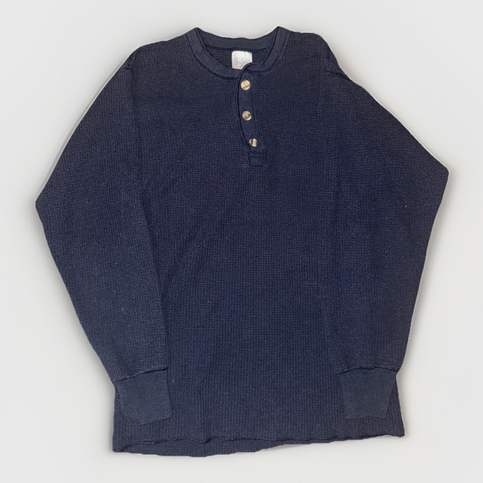 Band Tees × Hanes × Vintage Vintage Hanes Henley Thermal Blue L 17x24 Western USA Prep Size US L / EU 52-54 / 3 - 1 Thumbnail