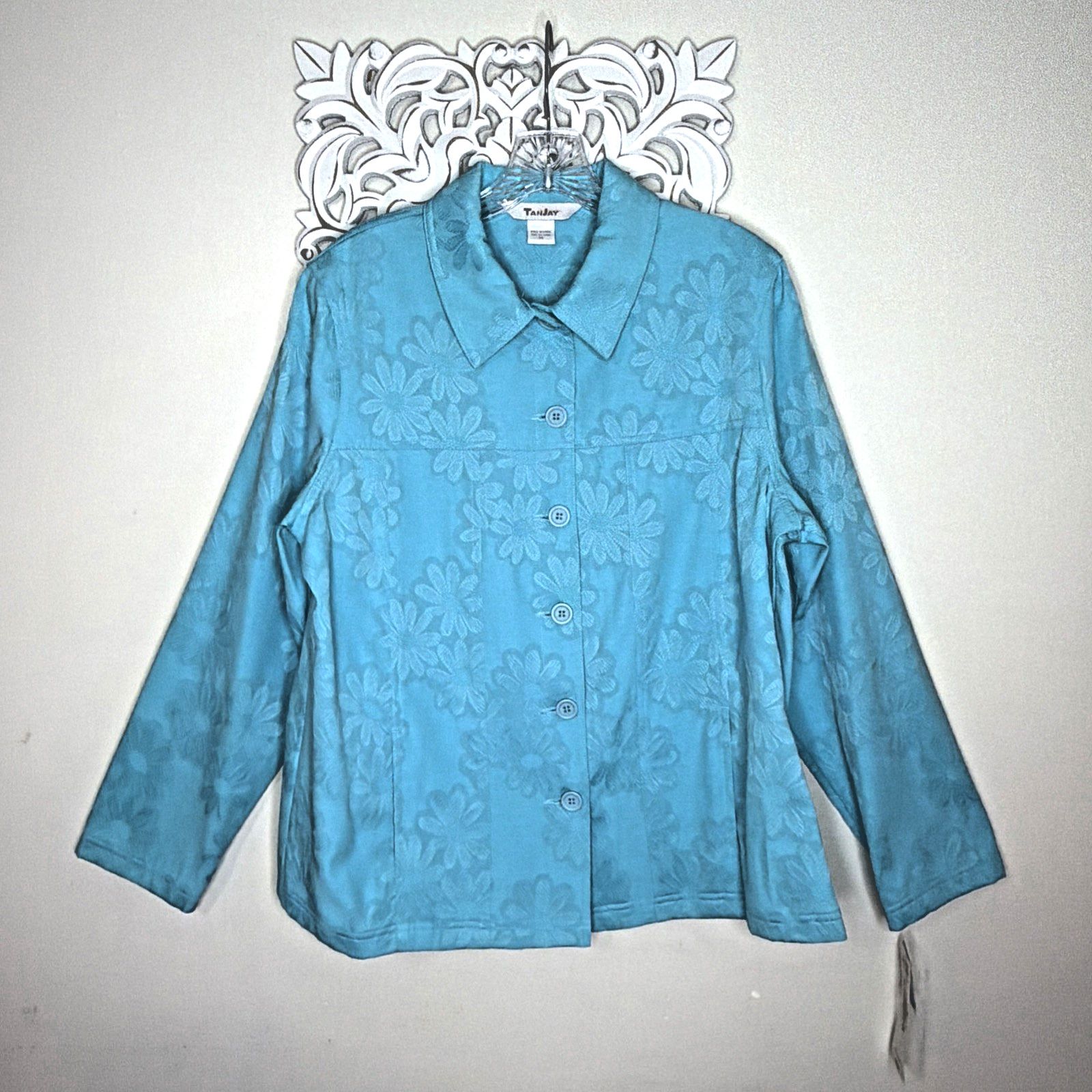 Other TANJAY Women's 14 Jean JACKET Pockets TURQUOISE NWT Size XL / US 12-14 / IT 48-50 - 1 Thumbnail