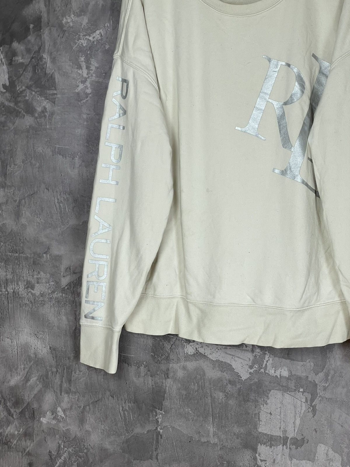 Japanese Brand × Polo Ralph Lauren Vintage Women’s Polo Ralph Lauren White Basic Sweatshirt Size L / US 10 / IT 46 - 5 Thumbnail