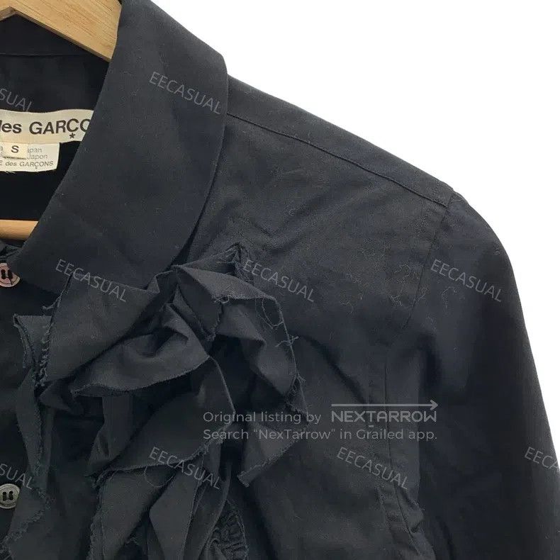 Comme des Garcons Comme Des Garcons Black Cotton Round Neck Ruffle Hem Women Size S / US 4 / IT 40 - 4 Thumbnail
