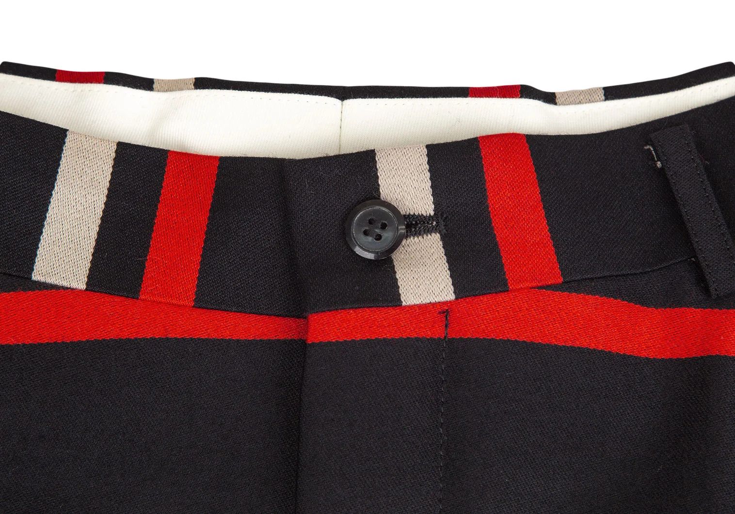 Comme des Garcons Homme Plus Striped Sarrouel Pants in Black, Red, and Off-White Size US 34 / EU 50 - 3 Thumbnail