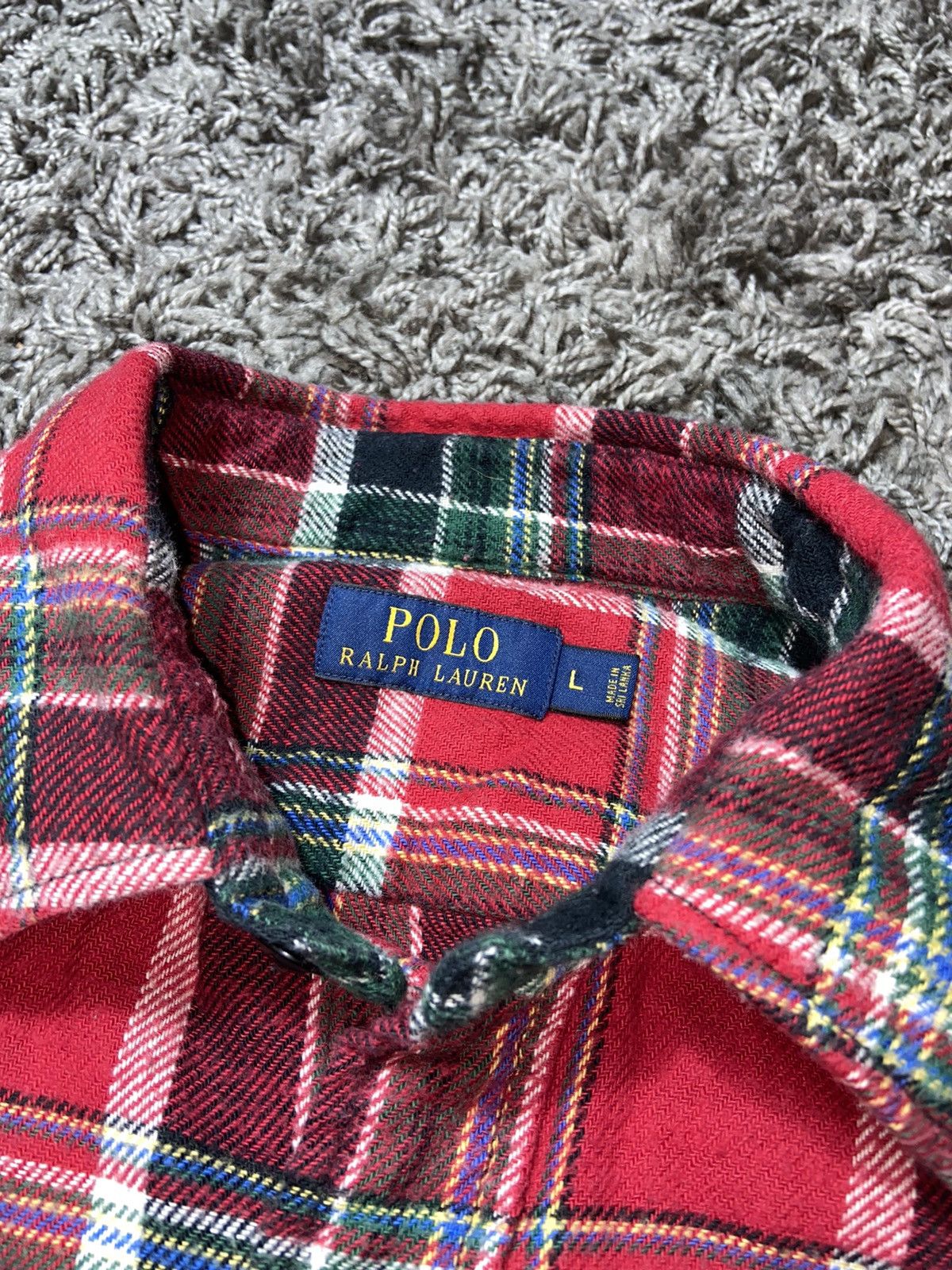 Flannel × Polo Ralph Lauren × Vintage RALPH LAUREN VINTAGE RED FLANNEL SHIRT USA STYLE Size US L / EU 52-54 / 3 - 3 Thumbnail