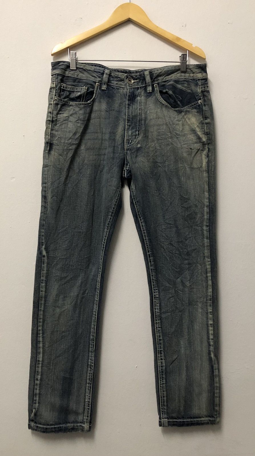 Route 66 Vtg Route 66 Embroidered Pocket Faded Blue Jeans Size US 35 - 1 Thumbnail