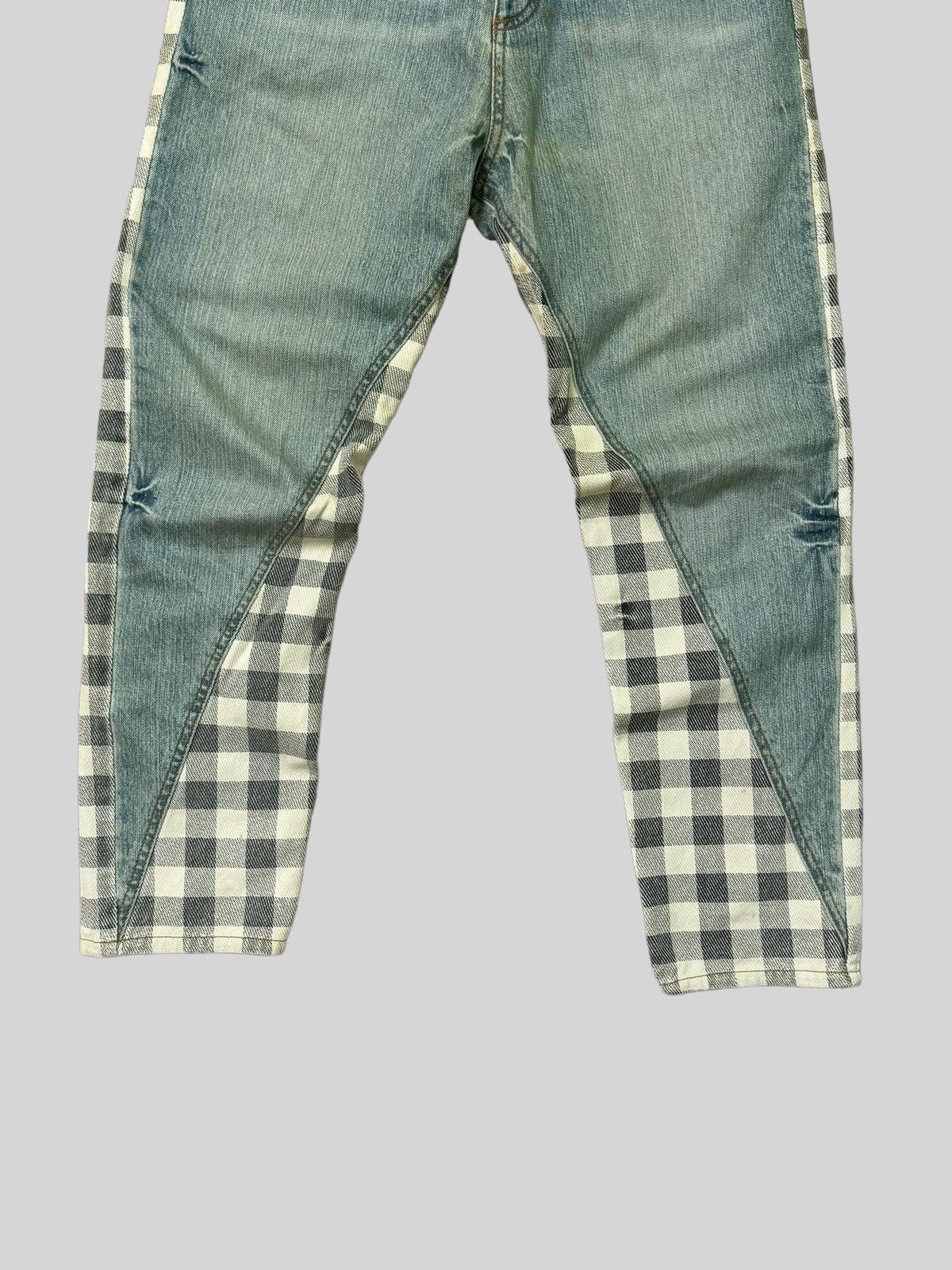 Japanese Brand VINTAGE CANTWO RECONSTRUCTED PLAIDS DENIM JEANS Size US 31 - 6 Thumbnail