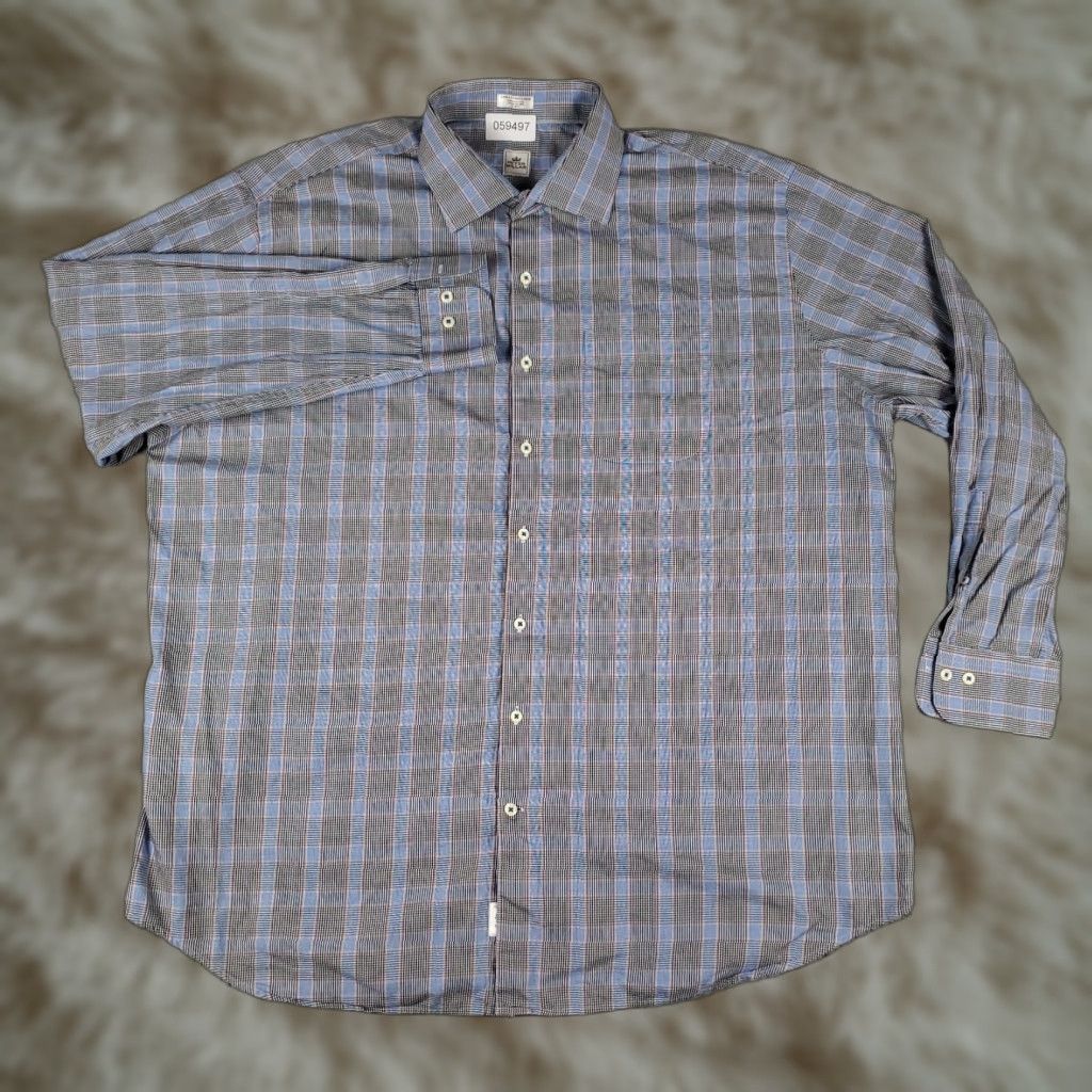 Peter Millar Peter Millar Button-Up Shirt 2XL Blue Plaid Long Sleeve Mens Size US XXL / EU 58 / 5 - 1 Thumbnail