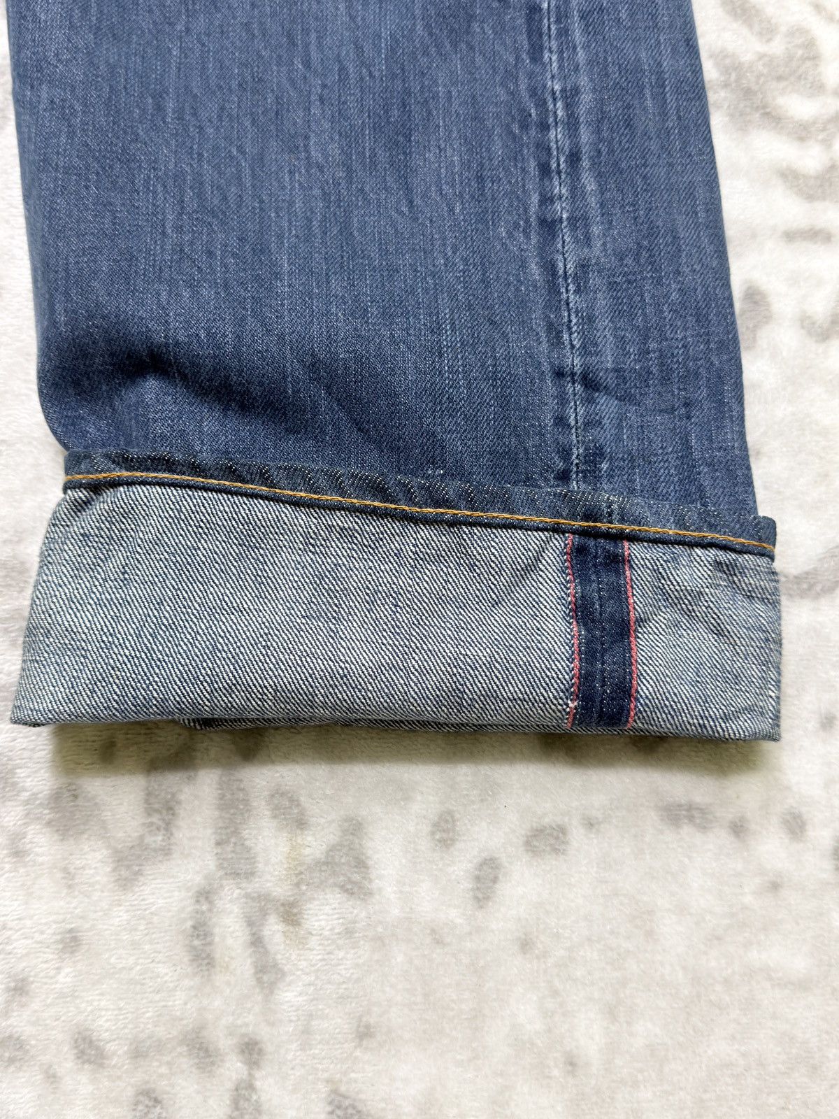 45rpm Vintage 45RPM Selvedge Indigo Button Fly Fade Denim Jeans Size US 32 / EU 48 - 8 Thumbnail