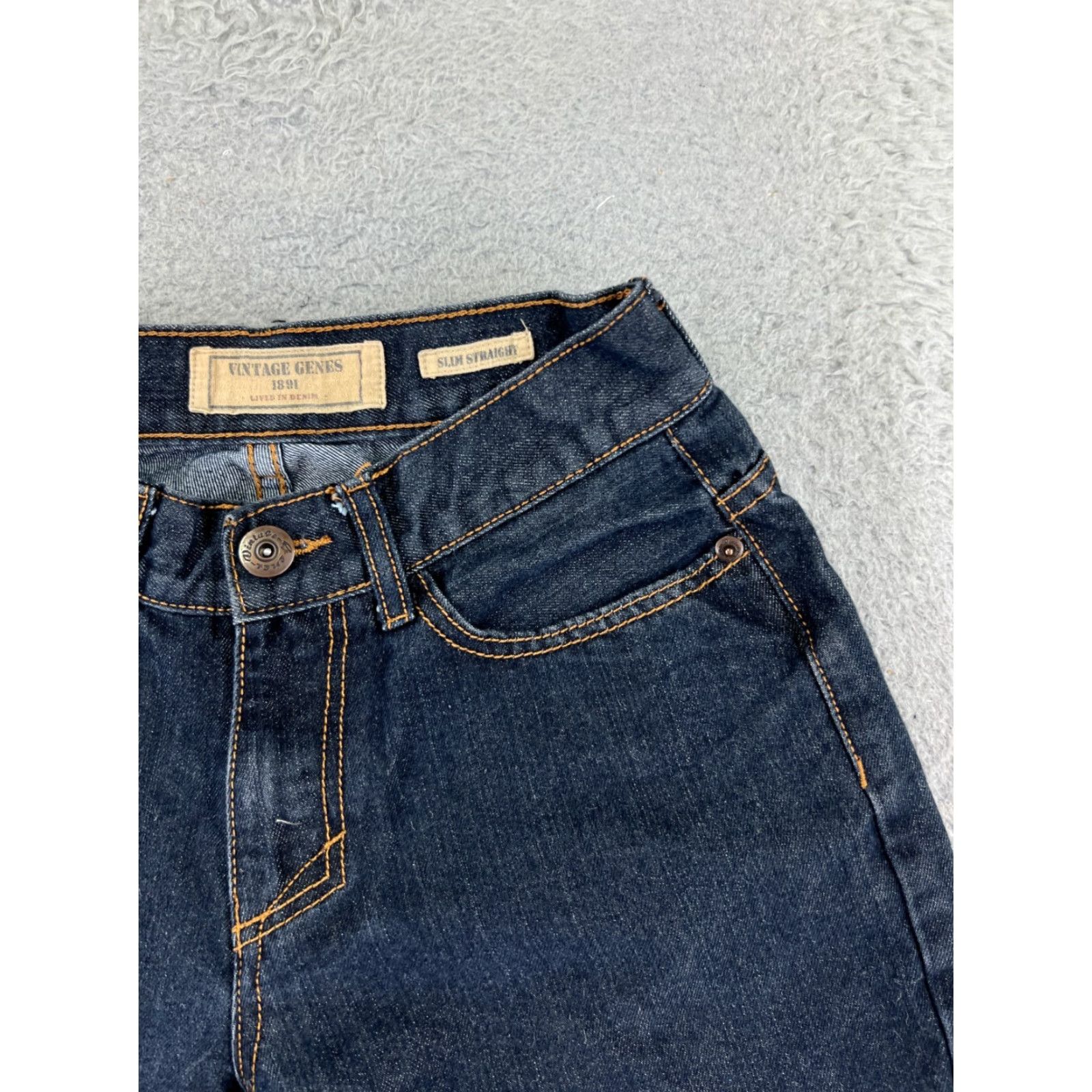 Denime VINTAGE Genes Shorts Womens 28 Blue Denim Jean Cutoff Mid Rise Dark Wash 26x10 Shirt Womens 28 Blue Denim Cut-Off 90s? Size 28" / US 6 / IT 42 - 5 Thumbnail
