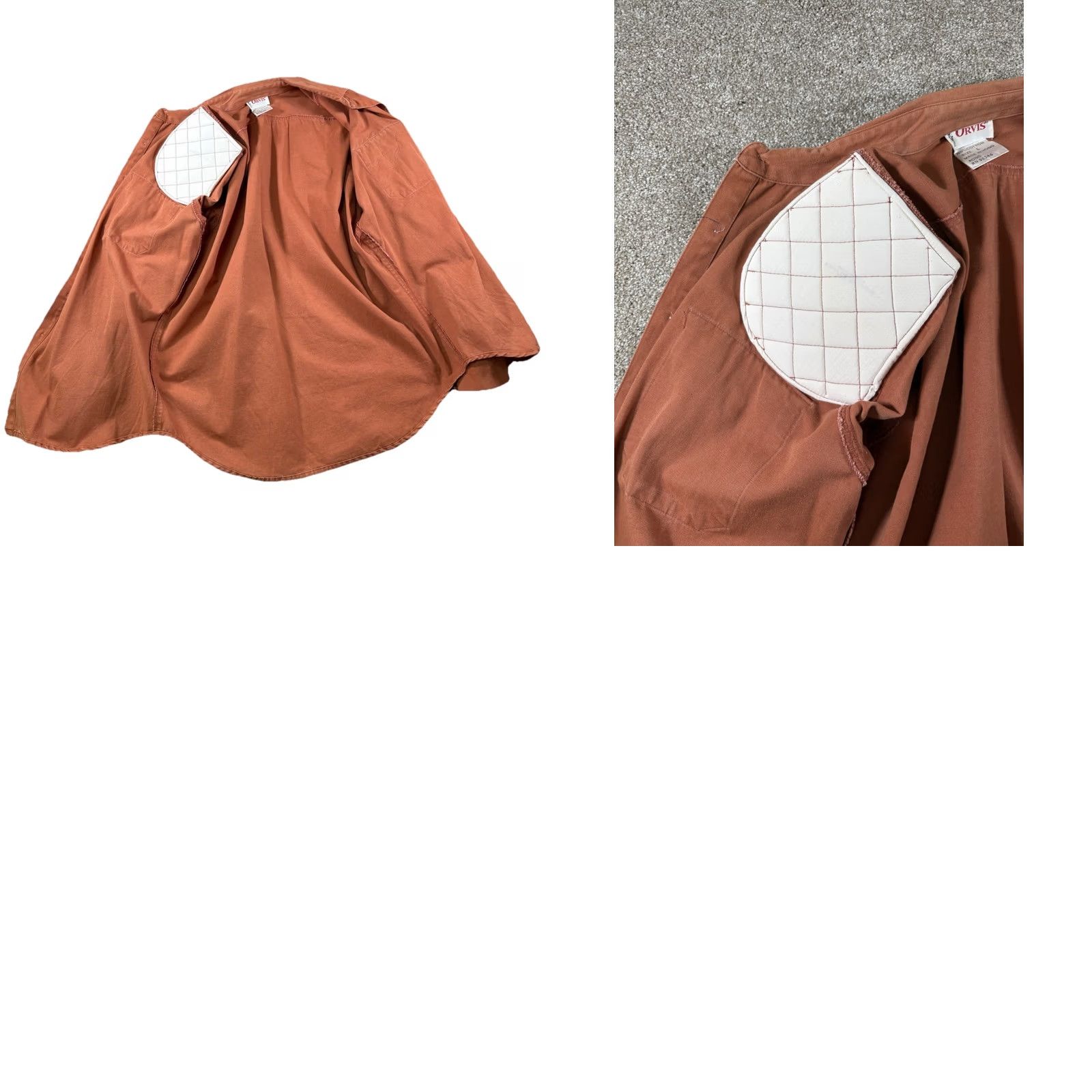 Orvis VINTAGE Orvis Mens Shirt Large Burnt Orange Button-Down W/ Shoulder Pad Shirt Mens L Orange Classic Canvas Cotton Button Up Pockets 90s Size US L / EU 52-54 / 3 - 9 Thumbnail