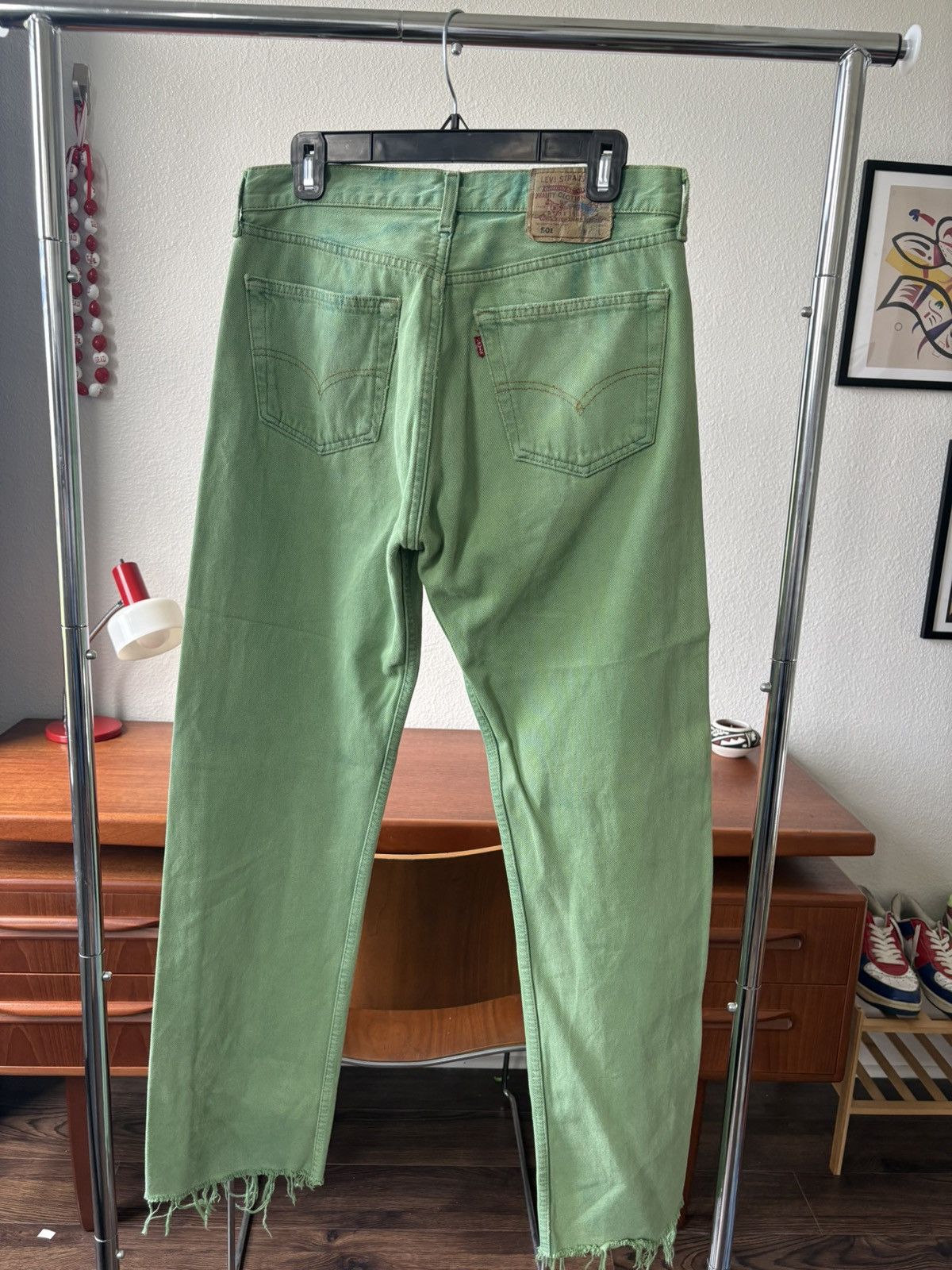 Levi's 501 Made In Spain Green 90’s Size US 32 / EU 48 - 2 Thumbnail