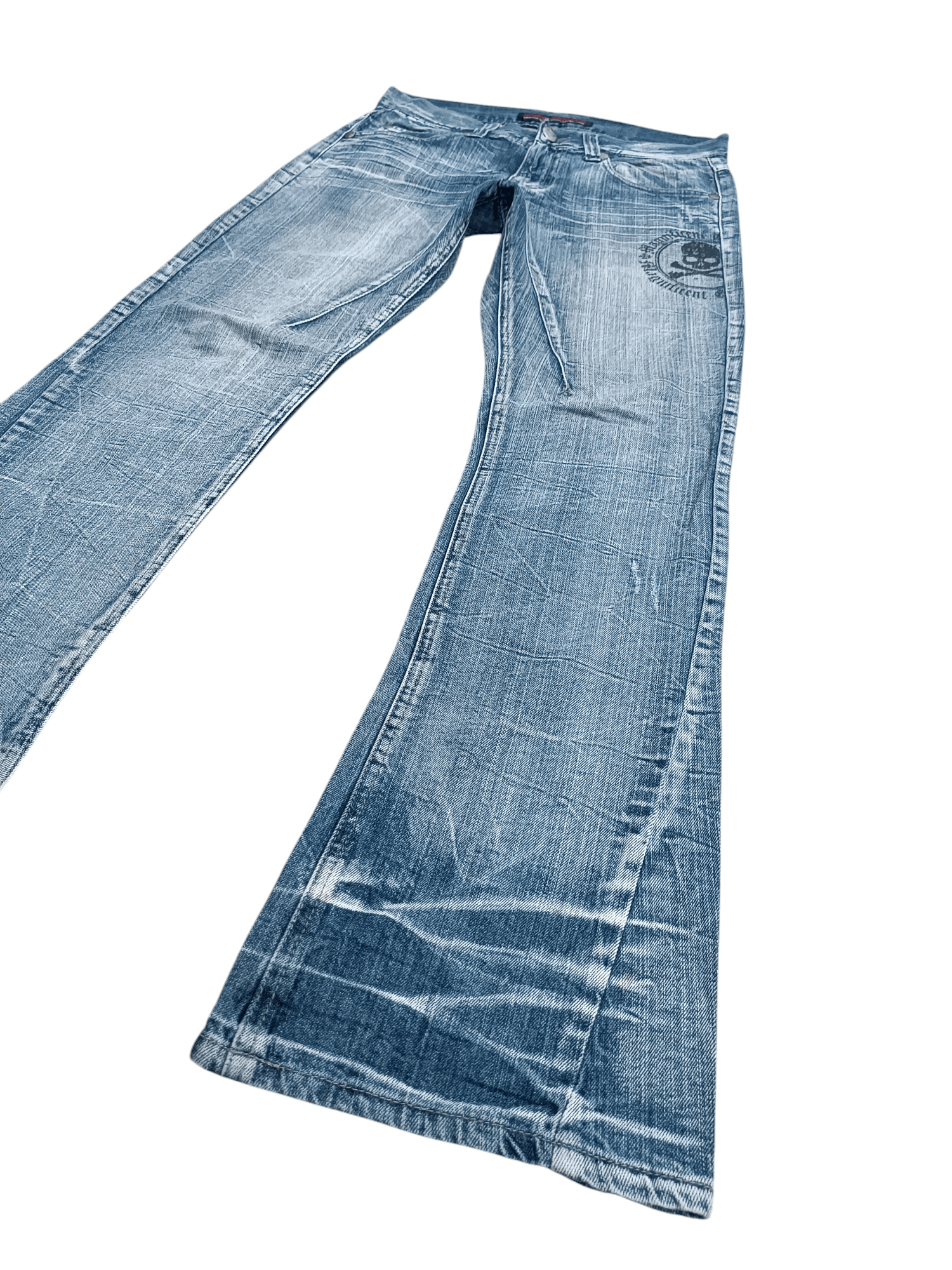 Seditionaries 🔥 Vintage Flare JACK SERIKA Seditionaries Skulls Jeans Size US 32 / EU 48 - 6 Thumbnail