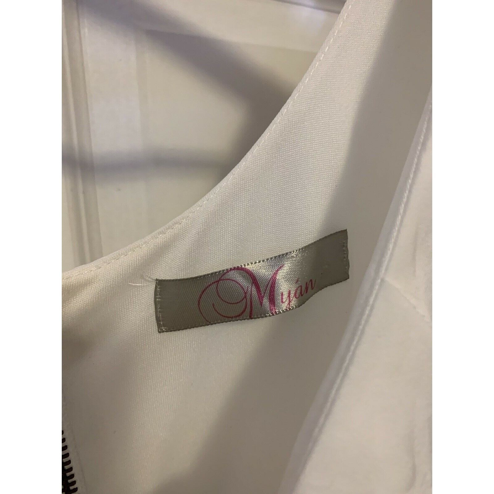 Other Myan Womens Sz M White Black Full Zip Ruffles Front Sleevel Size M / US 6-8 / IT 42-44 - 6 Thumbnail
