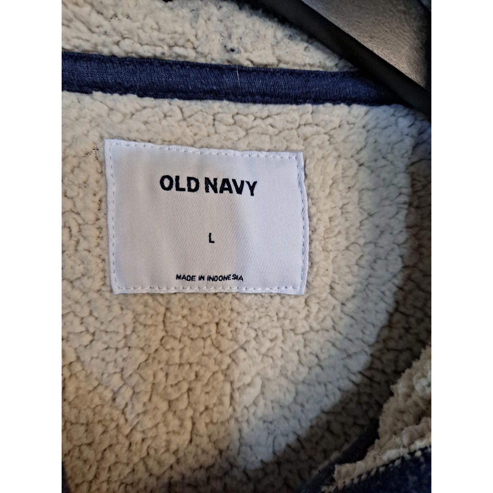 Old Navy Old Navy Sherpa Lined Blue Hooded Sweatshirt Size Large Size US L / EU 52-54 / 3 - 3 Thumbnail