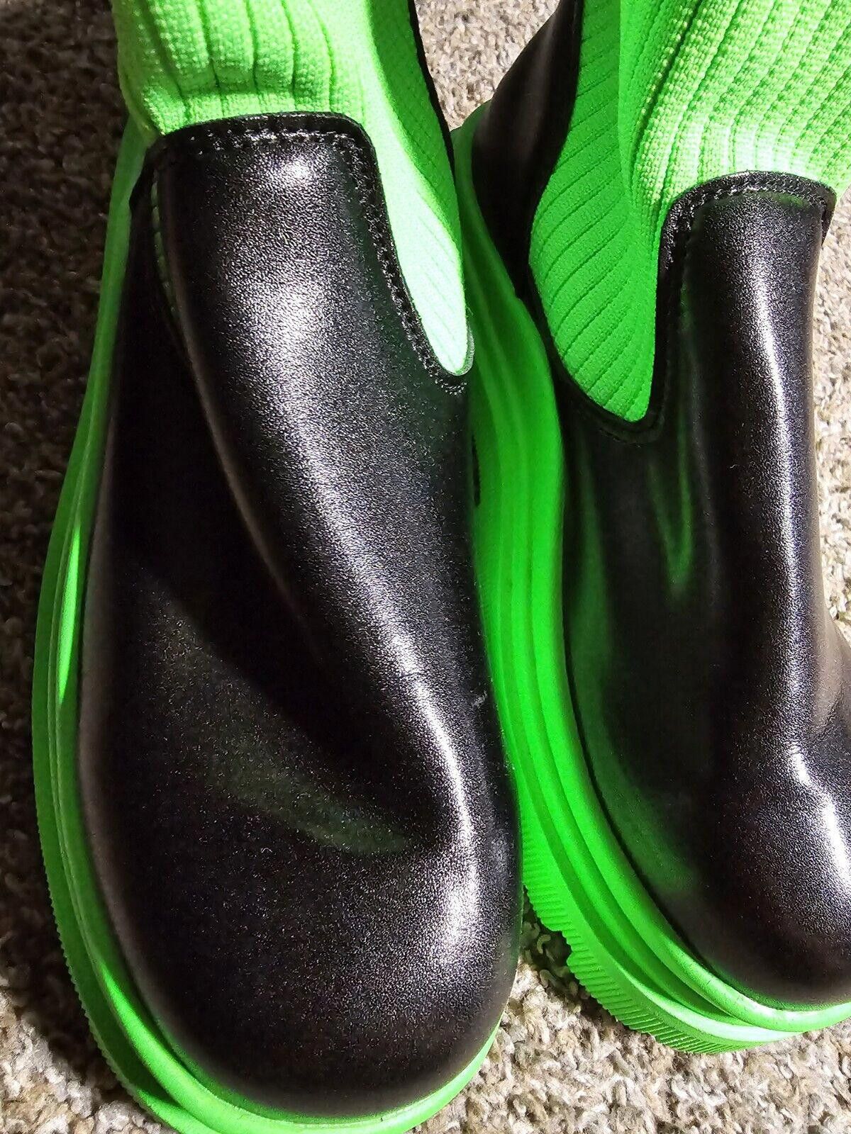 Designer size 40 black Bright green gothic boots Size US 9.5 / IT 39.5 - 4 Thumbnail
