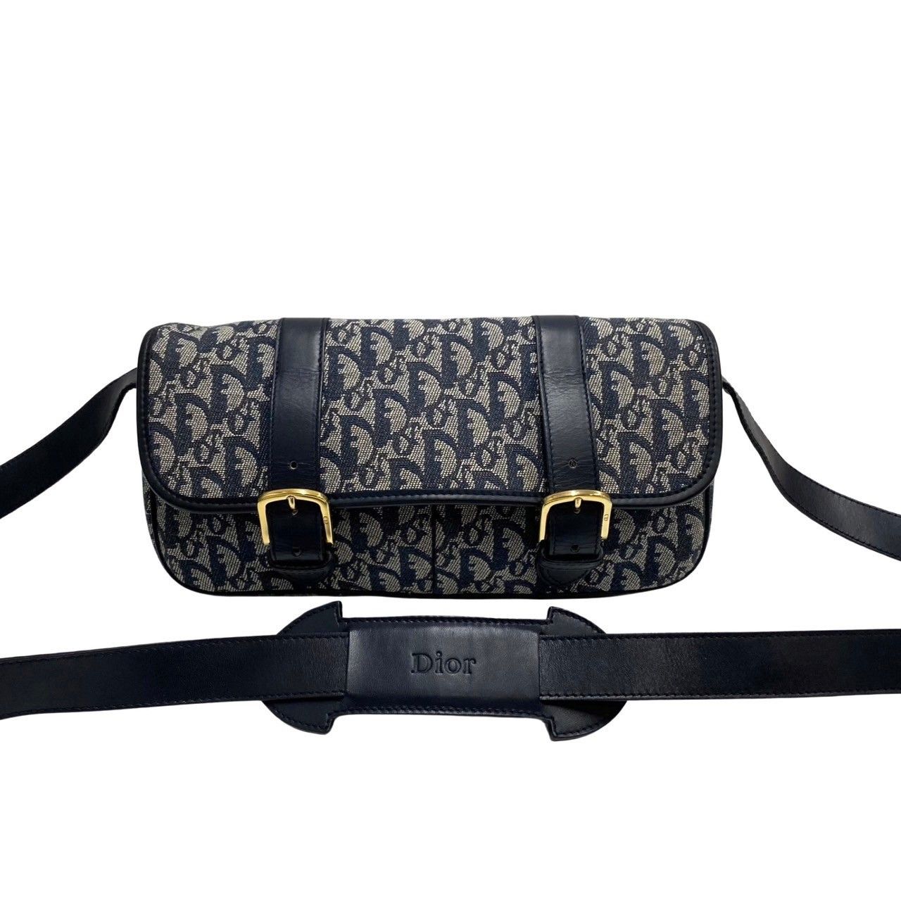 image of Dior Trotter Leather Genuine Leather Mini in Black, Women's