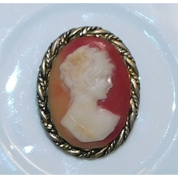 Other Vintage Victorian Pink And White Profile Cameo Brooch Size ONE SIZE - 3 Thumbnail