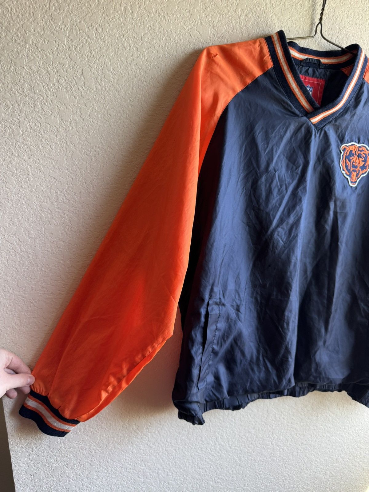 NFL NFL Chicago Bears Navy Fleece Lined Windbreaker Size US M / EU 48-50 / 2 - 5 Thumbnail