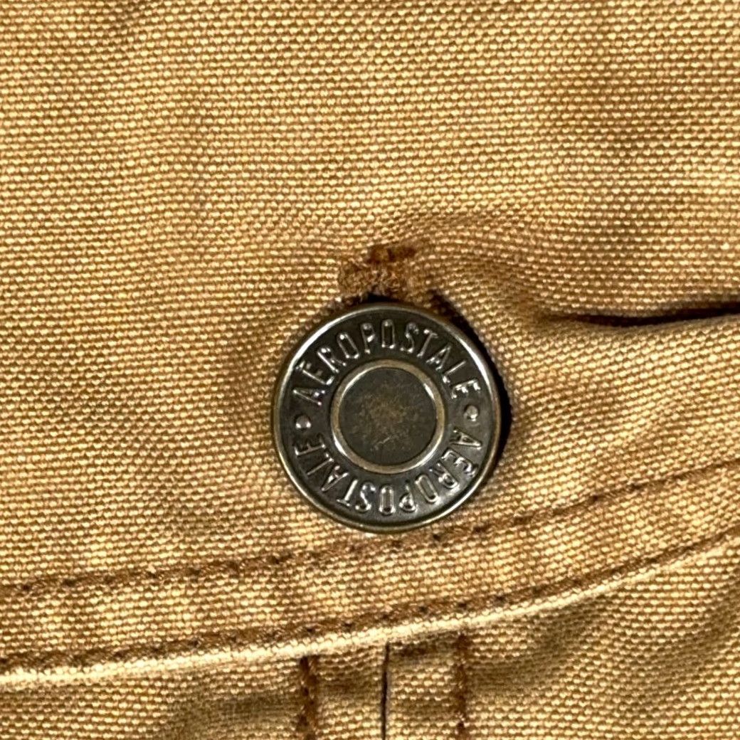 Aeropostale AEROPOSTALE Jacket Adult LARGE Brown Sherpa Lined Trucker Canvas Plaid Lined Y2K Mens Size US L / EU 52-54 / 3 - 4 Thumbnail
