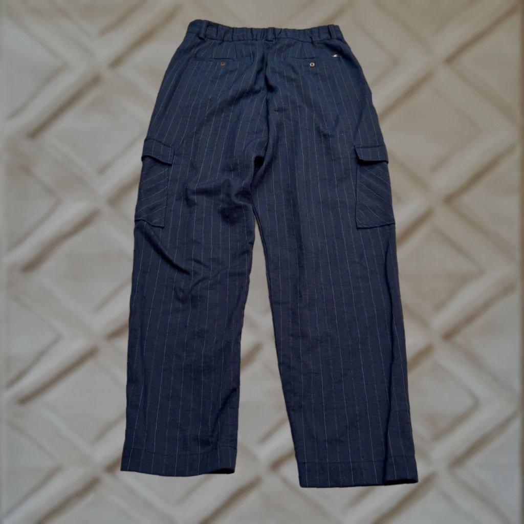 Sam Edelman Sam Edelman Cargo Pants Womens 10 Navy Blue Striped High Rise Taepred Leg Casual Size 32" / US 10 / IT 46 - 1 Thumbnail