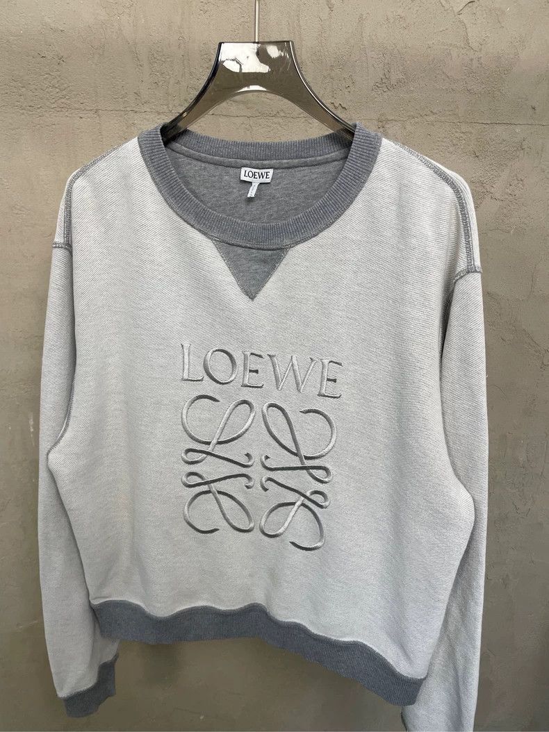 Loewe Loewe Grey reverse embroidered Logo round neck sweater Size M / US 6-8 / IT 42-44 - 3 Thumbnail