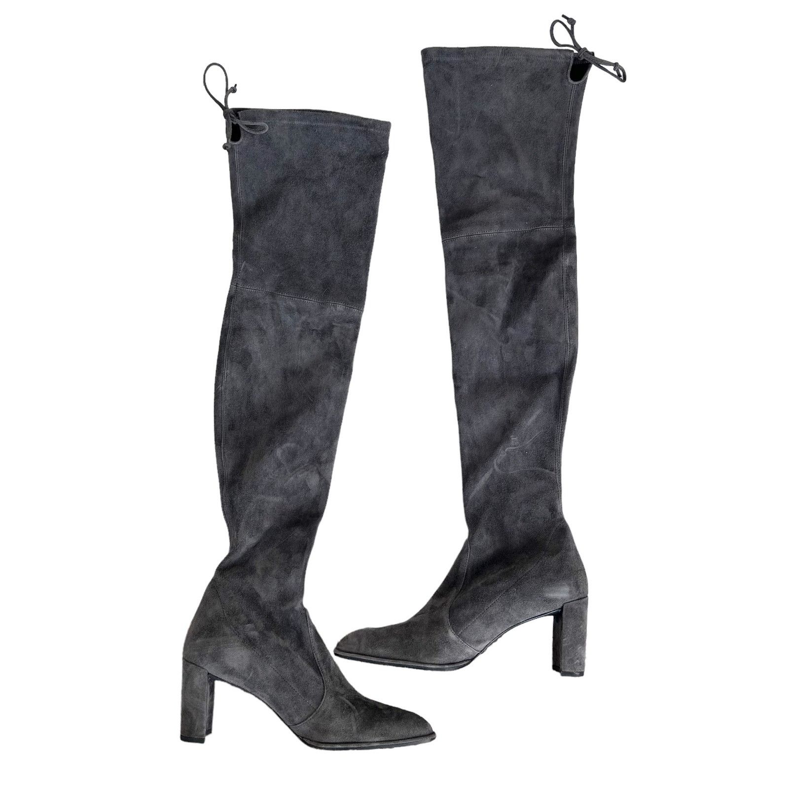 Stuart Weitzman Stuart Weitzman Gray Suede Highland Over The Knee Boots 10.5 Size US 10.5 / IT 40.5 - 13 Thumbnail