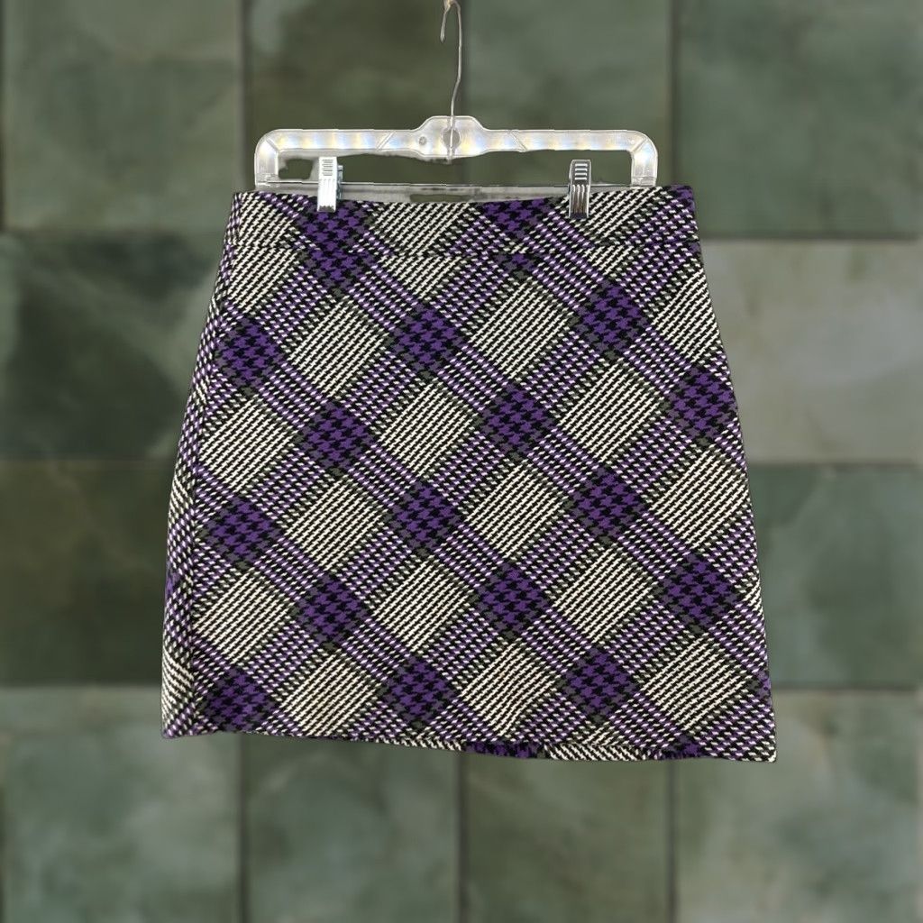 Loft LOFT Skirt Women's 10P Short Wool Tweed Check Multicolor A-Line Petites Womens Size 32" / US 10 / IT 46 - 1 Thumbnail