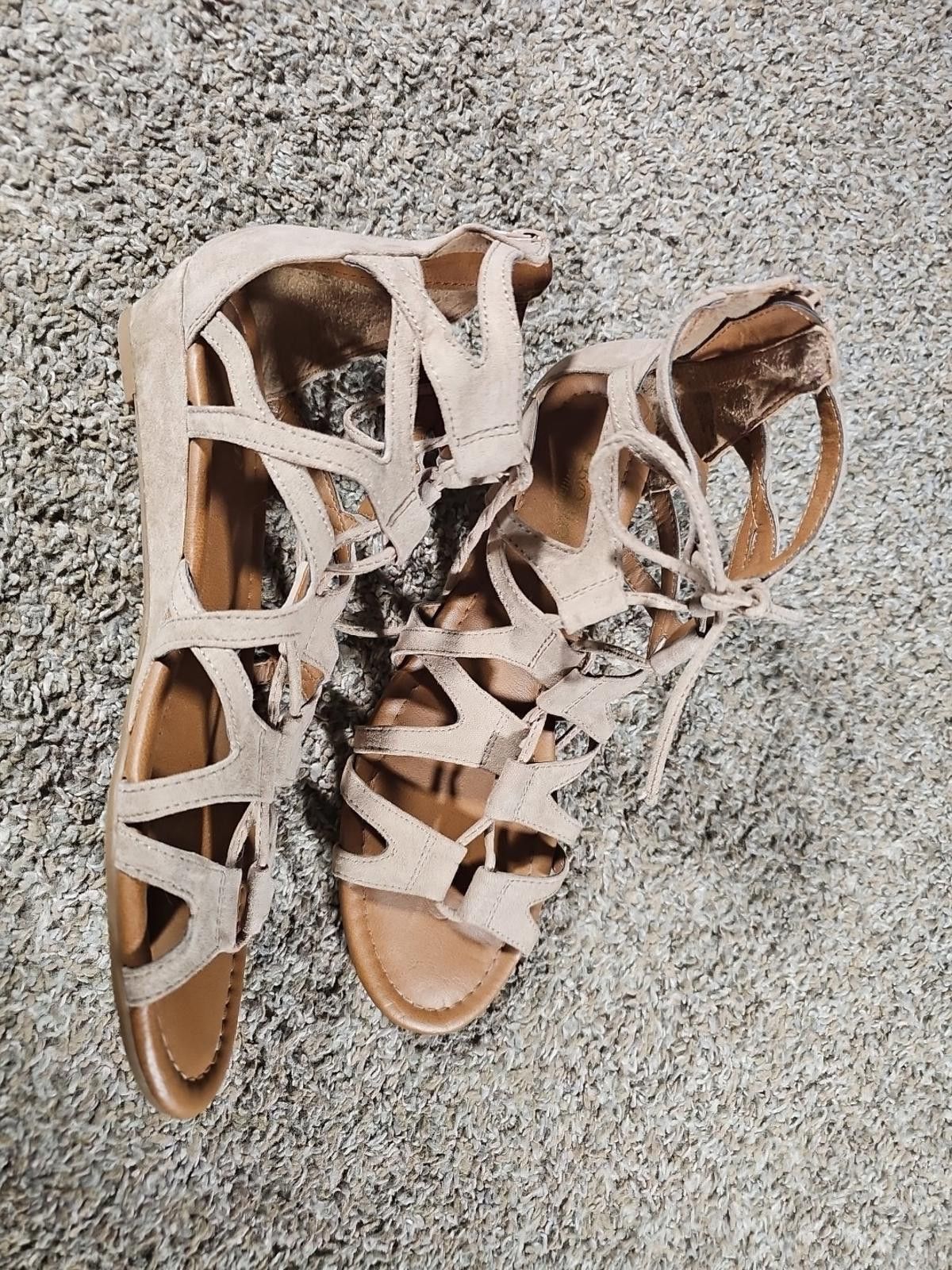 Other Crown Vtg Lace-up Zipper Back Gladiator Sandals Women 10M Size US 10 / IT 40 - 1 Thumbnail