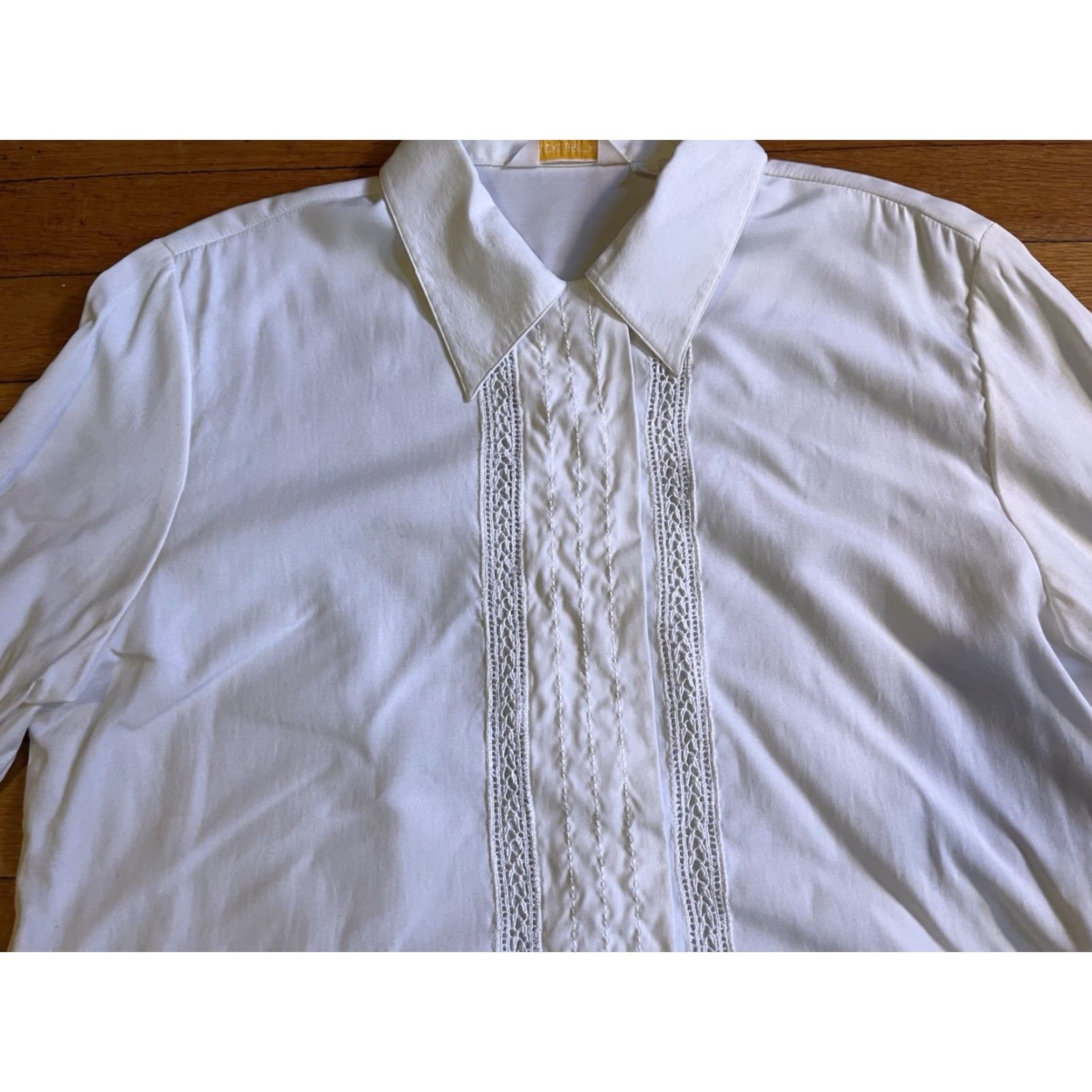 Brooks Brothers VINTAGE Brooks Brothers Shirt Women’s 10 White Button-Up Pintucked Decorative Placket Casual Modern Classic Womens Size L / US 10 / IT 46 - 3 Thumbnail