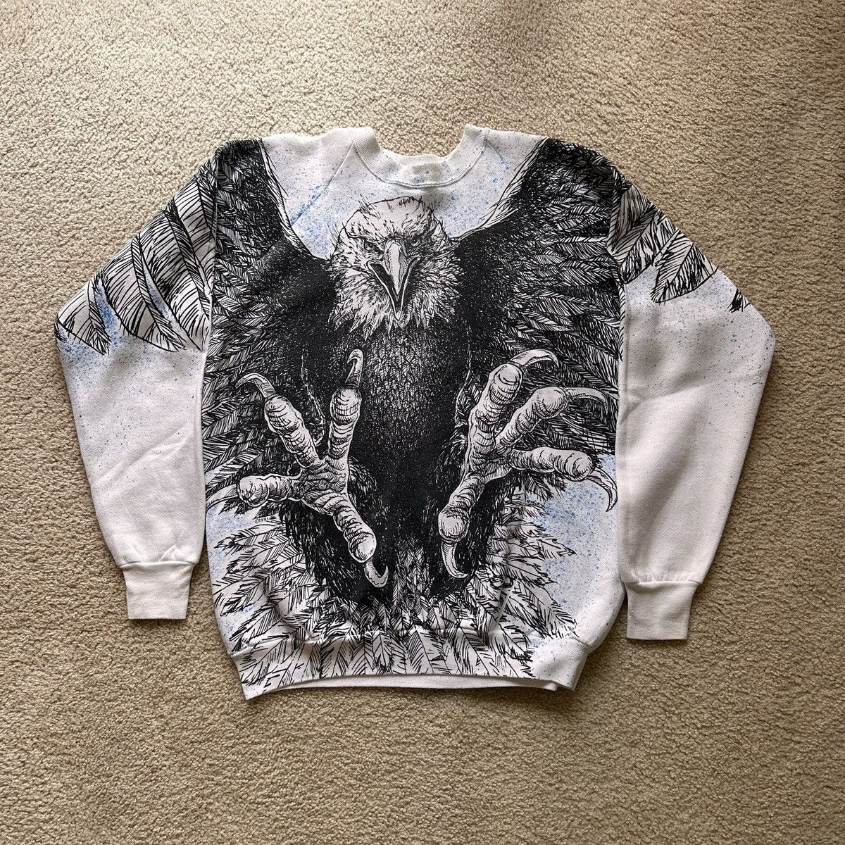 Vintage 80s All-Over Print Eagle Crew