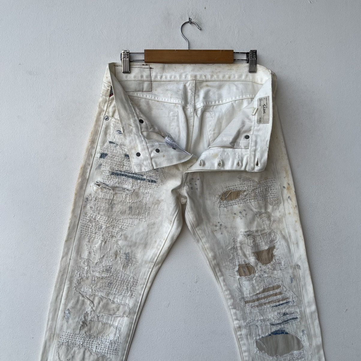 Helmut Lang Denim & Supply Ralph Lauren Boro Sashiko Distressed Denim Size US 32 / EU 48 - 14 Thumbnail