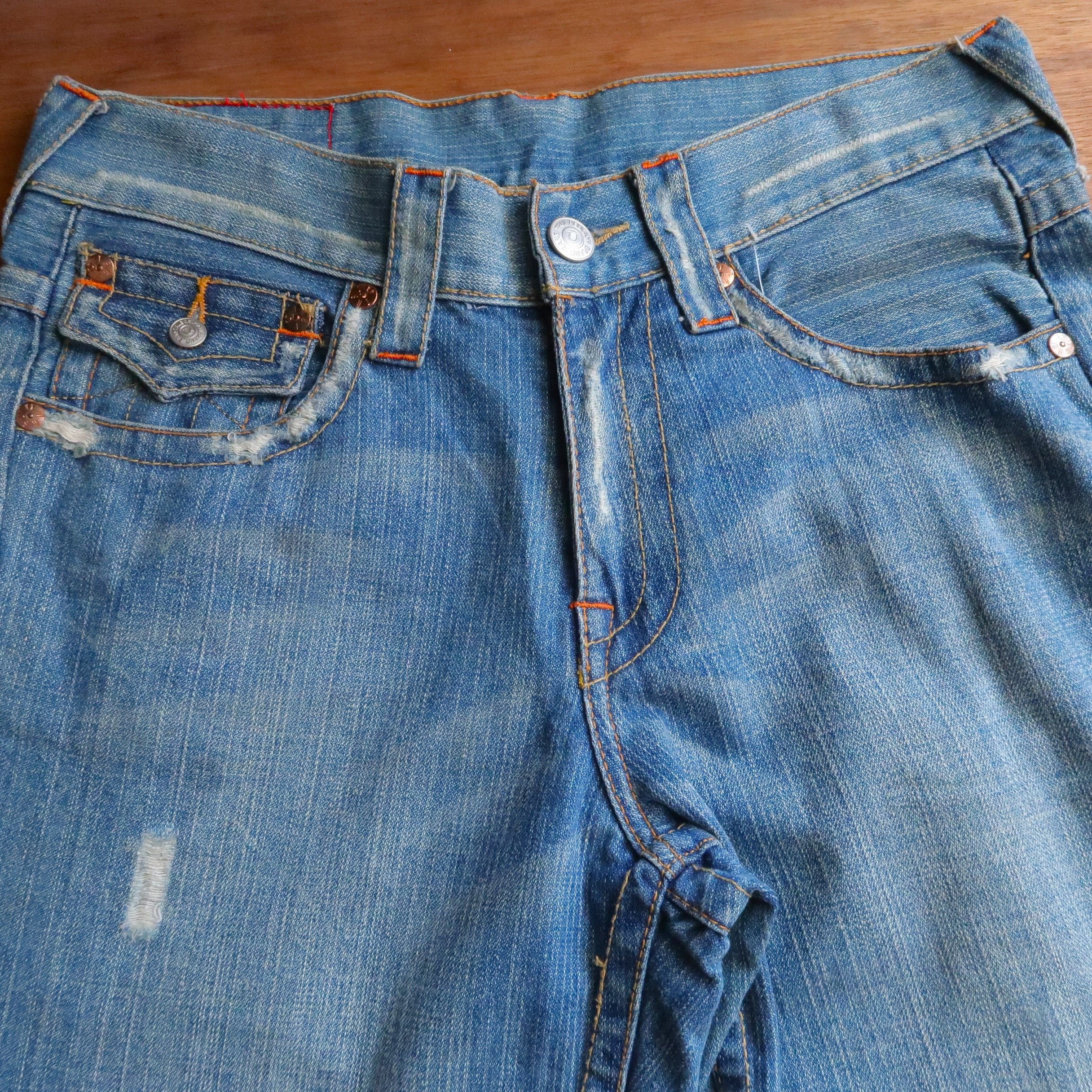 True Religion Vintage True Religion Spiral Cut Ripped Flared Denim Jeans Size US 32 / EU 48 - 3 Thumbnail