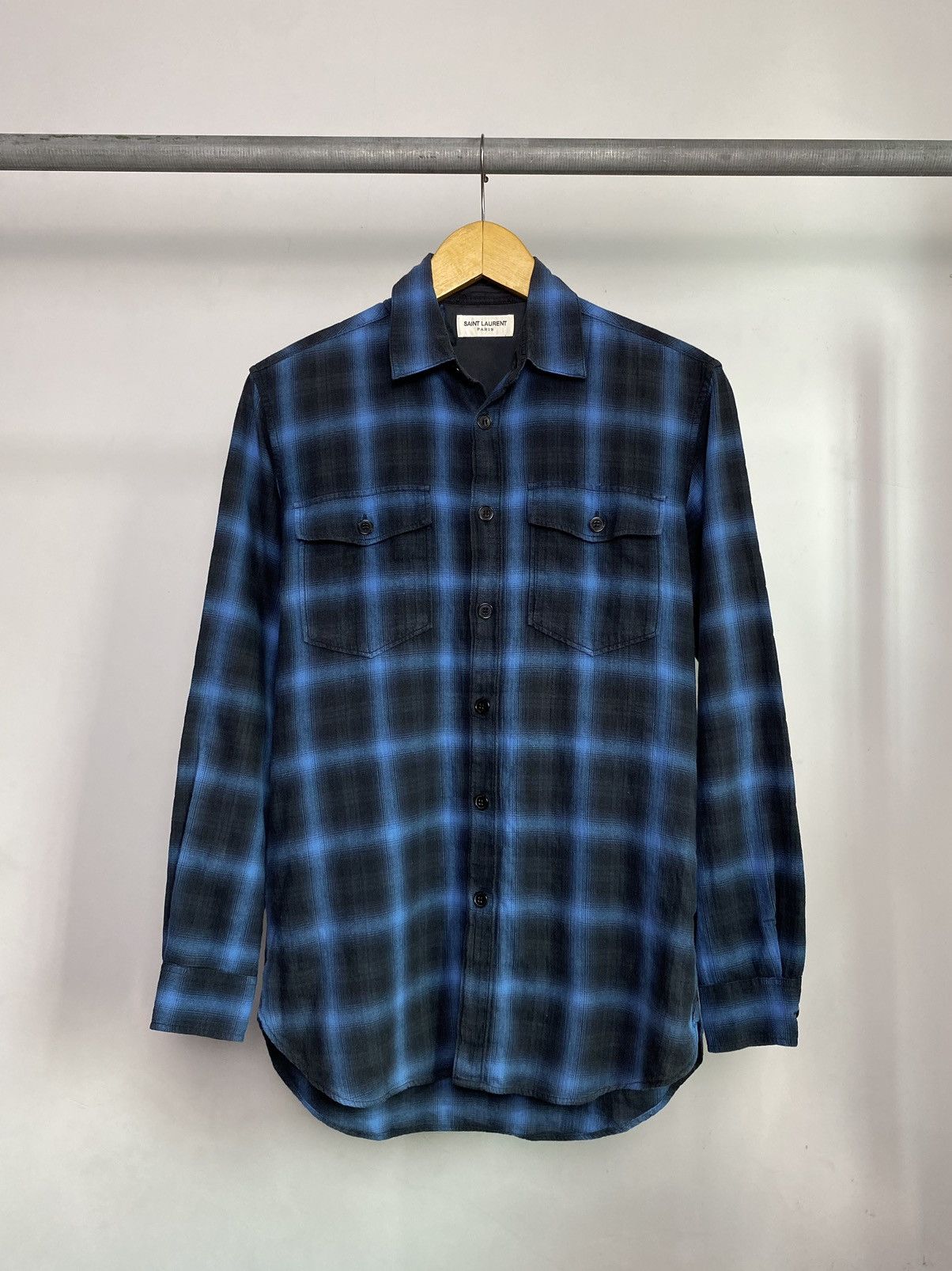 Hedi Slimane × Saint Laurent Paris 2015 Double Pocket Shadow Plaid ...