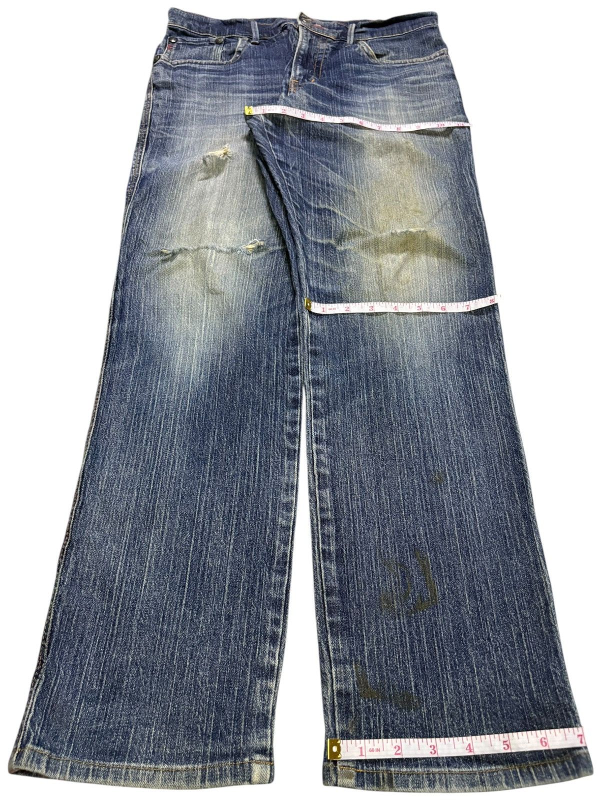 Edwin Vintage Edwin Blue Trip Rusty Wash Distressed Jeans Size US 32 / EU 48 - 14 Thumbnail