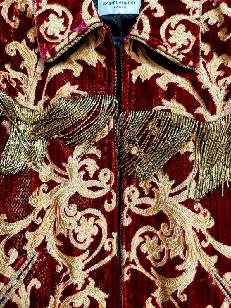 Saint Laurent Paris Saint Laurent Paris Saint Laurent Red Velvet Court Jacket- Size US L / EU 52-54 / 3 - 2 Thumbnail