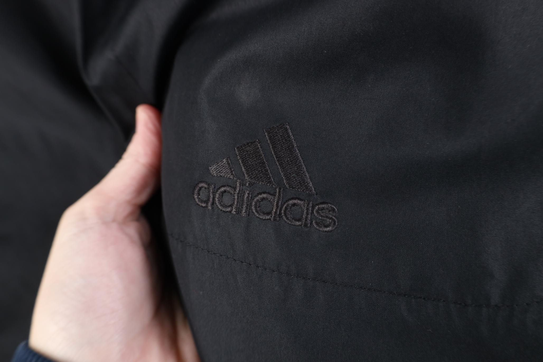 Adidas Vintage Adidas Spell Out Fleece Lined Hooded Jacket Black Size US L / EU 52-54 / 3 - 4 Thumbnail