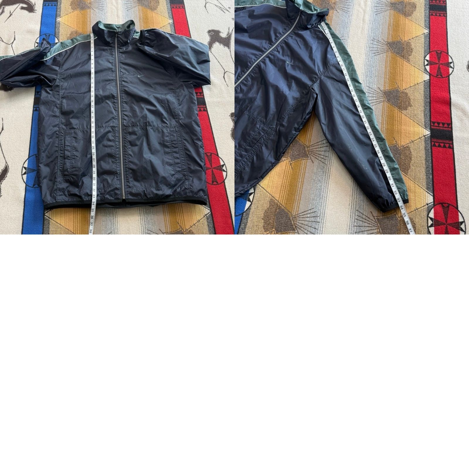 Nike VINTAGE Nike Full Zip Windbreaker Jacket 2XL Men Blue Green 90s Weather Travel 90s Mens Jacket Size US XXL / EU 58 / 5 - 8 Thumbnail