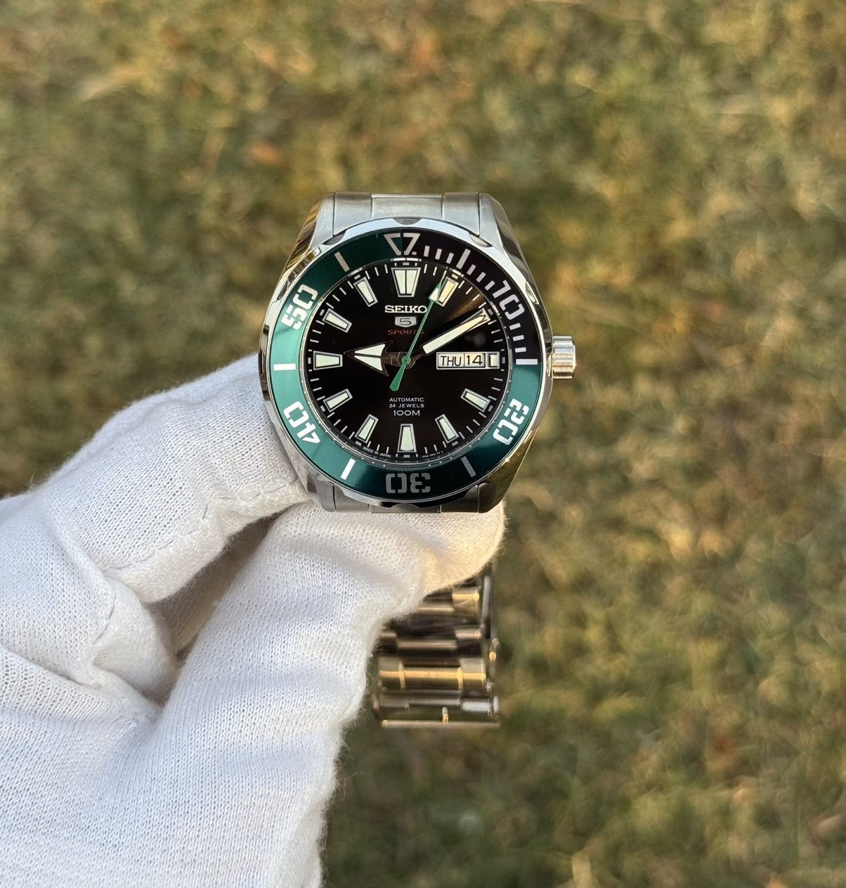 Seiko Seiko 5 Sports MOD – Green Diver Bezel– Automatic men watch Size 38 - 11 Thumbnail
