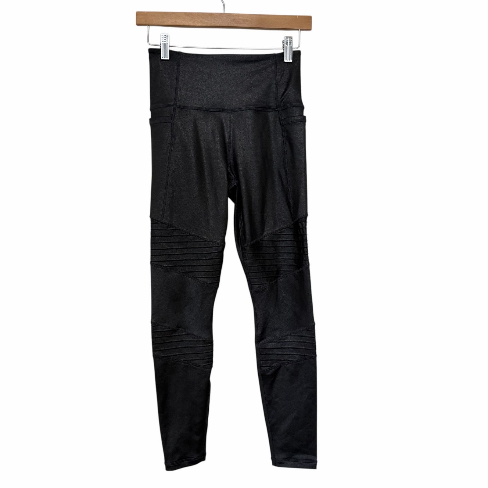 Athleta Athleta Black Inclination Moto Tights Leggings Sz XS Size 26" / US 2 / IT 38 - 1 Thumbnail